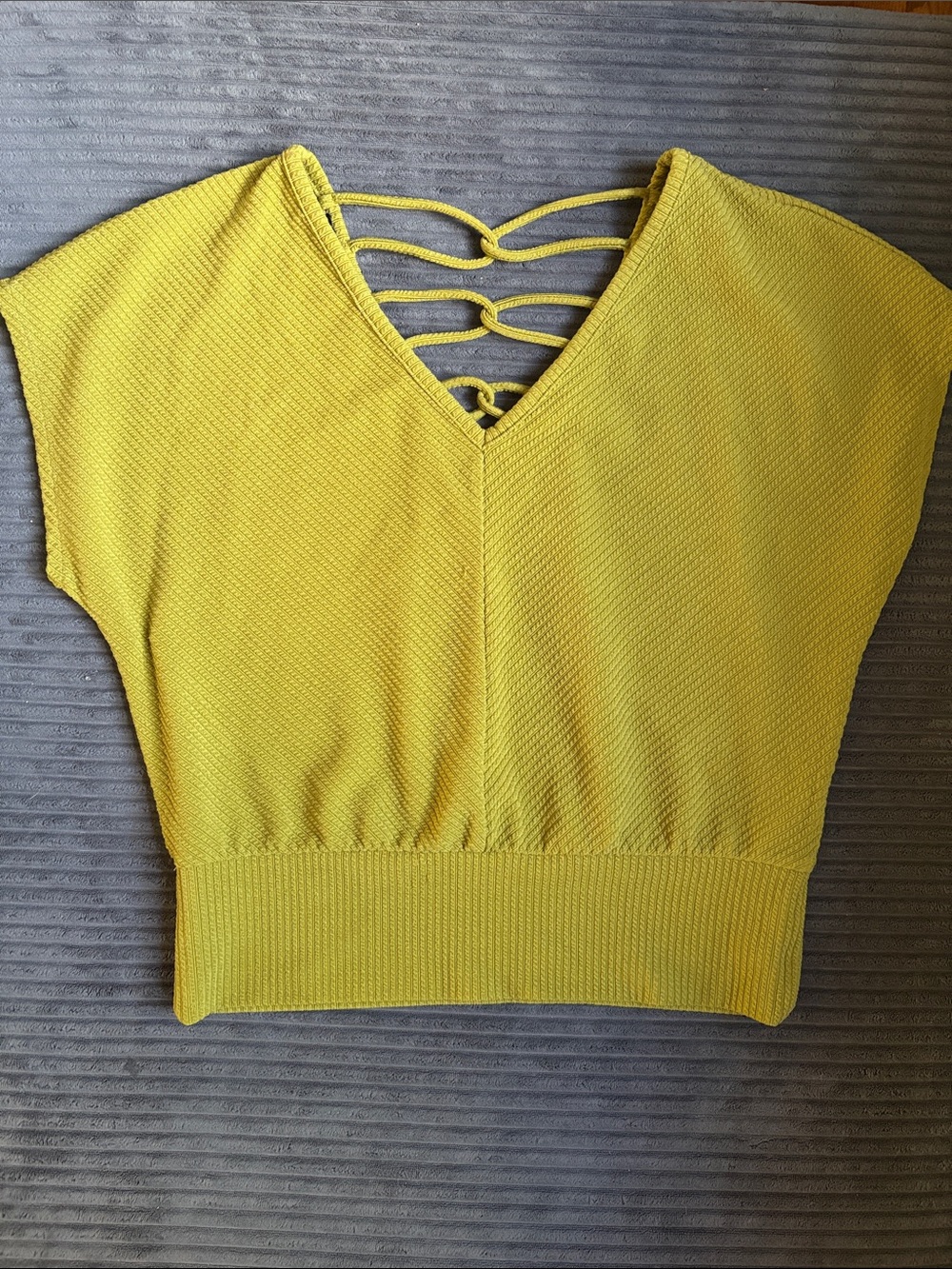 Olive Green V-Neck Strappy Back Crop Top